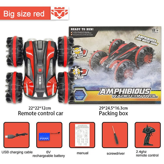 Amphibious RC Stunt Car - 360° Rotation Remote Control Car for Water & Land