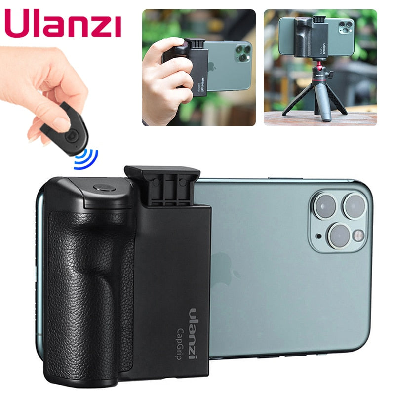 ULANZI CapGrip Bluetooth smartphone grip with remote shutter control.

