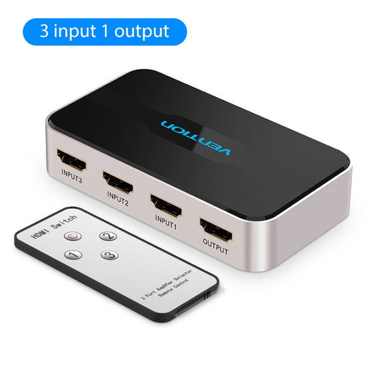 Vention HDMI Splitter 3 x 1 4K 3 Port HDMI Switcher 3 in 1 Out Switch HDMI with Toslink Audio 3D 2160P For Xbox 360 PS4 Smart TV