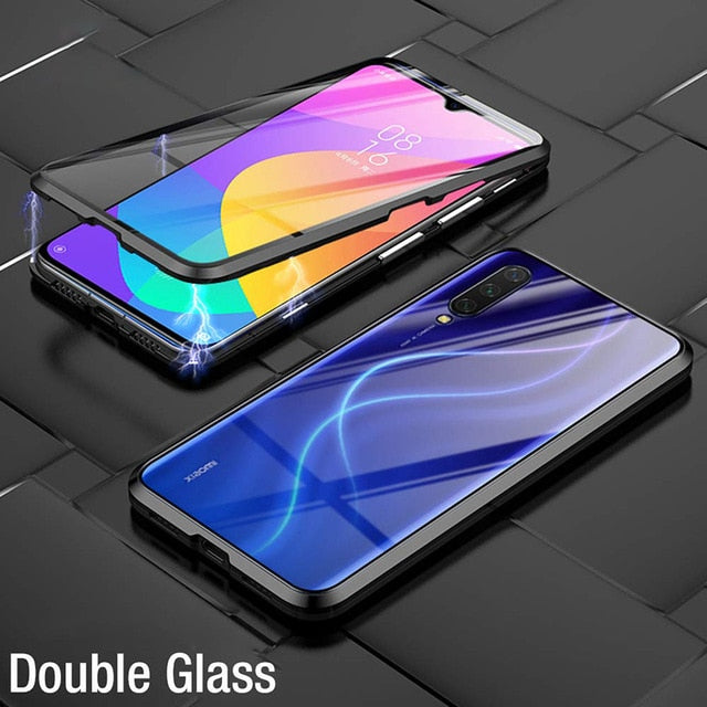 360 Full Protection Flip Magnetic Double Side Glass Case For Xiaomi Mi 8 9 SE 9T 10T 10 Pro CC9E 11 Lite A3 Poco M3 F3 Cover