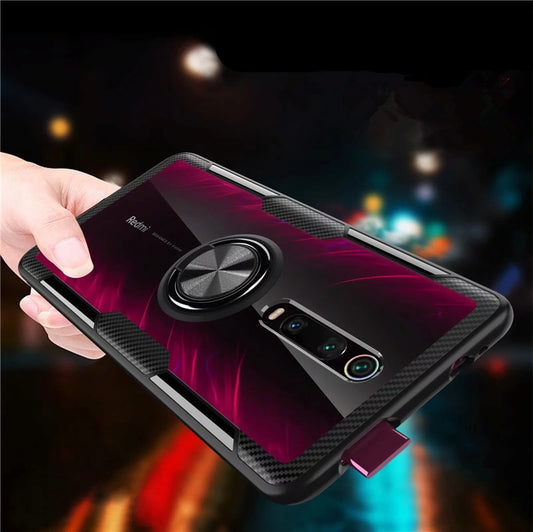 For Xiaomi Mi9T Mi 9T Redmi K20 Pro Mi 10T 11 11i 11X 12 12X 12S Magnetic Ring Clear Cover for Pocophone Poco X3 NFC M3 F3 Case