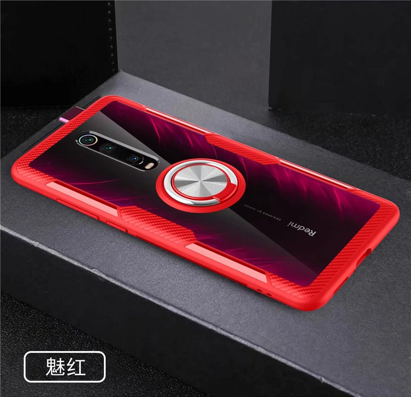 For Xiaomi Mi9T Mi 9T Redmi K20 Pro Mi 10T 11 11i 11X 12 12X 12S Magnetic Ring Clear Cover for Pocophone Poco X3 NFC M3 F3 Case