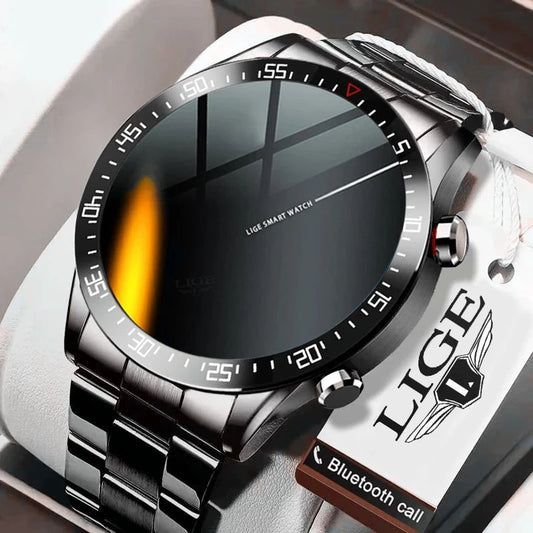 LIGE 2021 Fashion Full Circle Touch Screen Mens Smart Watches  IP68 Waterproof Sports Fitness Watch Luxury Smart Watch for men