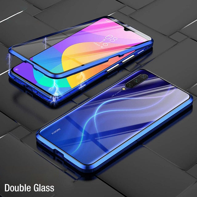 360 Full Protection Flip Magnetic Double Side Glass Case For Xiaomi Mi 8 9 SE 9T 10T 10 Pro CC9E 11 Lite A3 Poco M3 F3 Cover