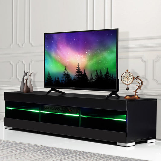 57&#39;&#39; TV Cabinet Modern LED TV Stands Living Room Furniture Detachable TV Unit Bracket with 6 Open Drawers Home Furnishings