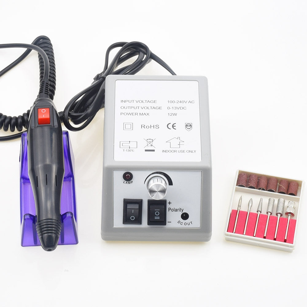 32W 35000RPM Electric Nail Drill Manicure Machine File New Version Of Copper Handle Nail Tool Kit Electric Nail File With Cutter