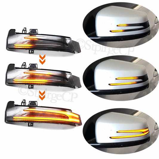 Dynamic turn signal LED rearview mirror streamer light For Mercedes Benz A B C E S CLA GLA GLK Class W176 W246 W212 W204 W221