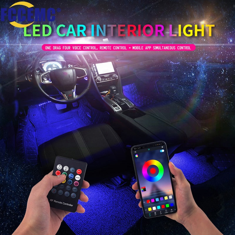  LED car foot ambient light RGB USB powered - main product view
