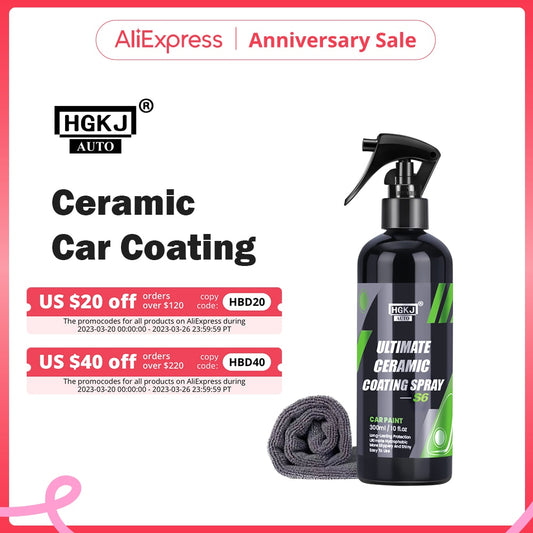 Revestimiento de cerámica para el cuidado de la pintura hidrocromo del coche, capa rápida Nano superior, protección de detalles de polímero, cera líquida, HGKJ S6, 9H