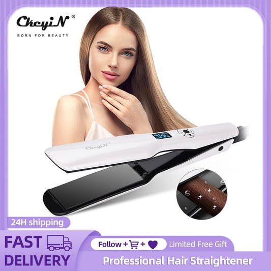 CkeyiN Professional Wide Plates Hair Straightener Curler Ceramic Flat Iron Keratin Straightening Curling Irons Styling Machine40