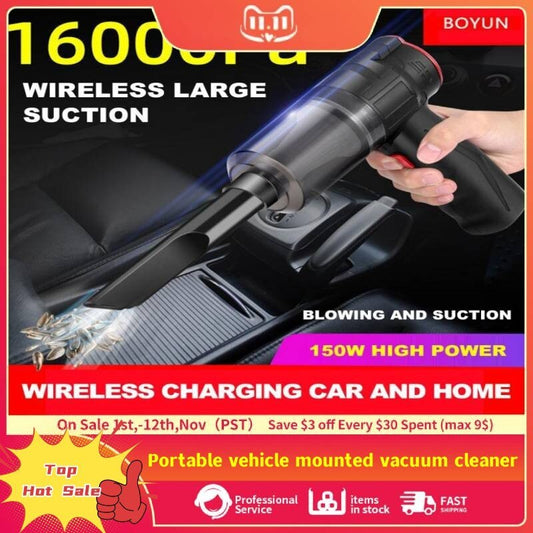 16000Pa Car Vacuum Cleaner Wireless Portable Powerful Suction Vacuum Cleaner Handheld Mini Aspiradora Para Auto For Car Interior