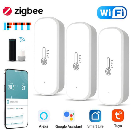 Tuya ZigBee Temperature And Humidity Sensor CORUI Smart Home Electronics Casa Inteligente Alexa Google Automation Modules