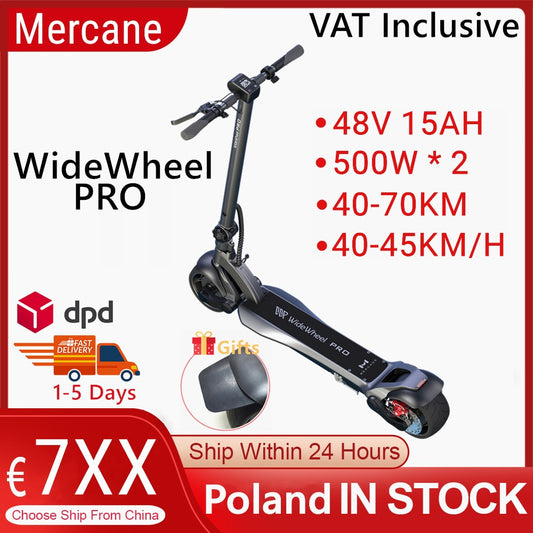 VAT Inclusive EU Stock Mercane Wide Wheel Pro Smart Electric Scooter 48V 1000W Kickscooter Dual Motor e scooter Hoverboard
