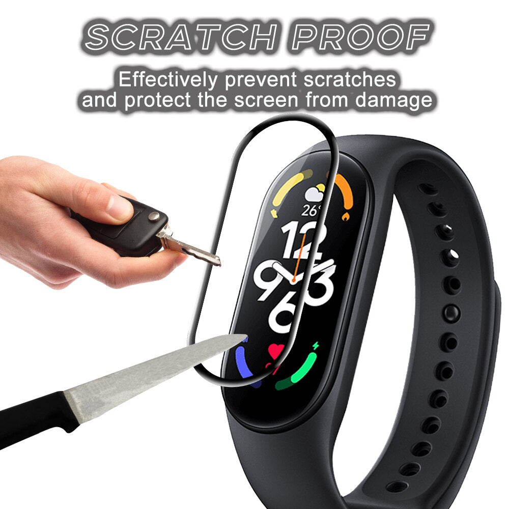 1/2/3/5Pcs 3D Tempered Glass For Xiaomi Mi Band 5 6 7 Screen Protector Glass Watch Protective Film For Mi Band 4 Protection