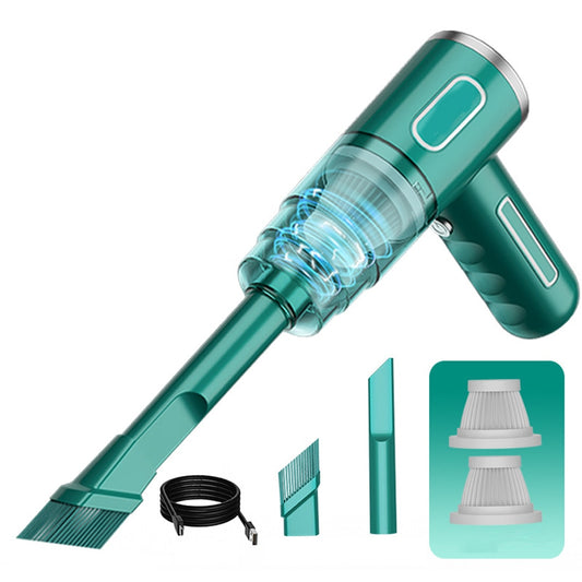  Rechargeable car vacuum in action - powerful suction for pet hair removal
