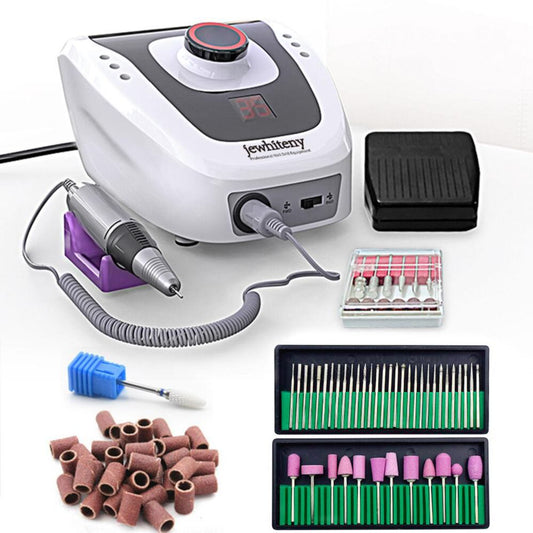 32W 35000RPM Electric Nail Drill Manicure Machine File New Version Of Copper Handle Nail Tool Kit Electric Nail File With Cutter